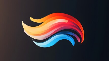 Obraz premium Abstract Colorful Swirling Design on Dark Background