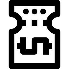 ticket black outline icon