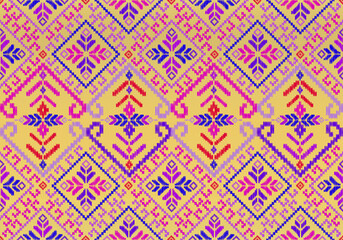 ikat Seamless pattern - gold background