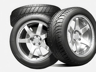 Obraz premium car wheel isolated on white