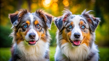 Fototapeta premium Mini Australian Shepherds: Adorable, Intelligent, and Energetic Companions for Families and Active Individuals