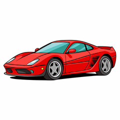 Naklejka premium sports car vector illustration on a white background 