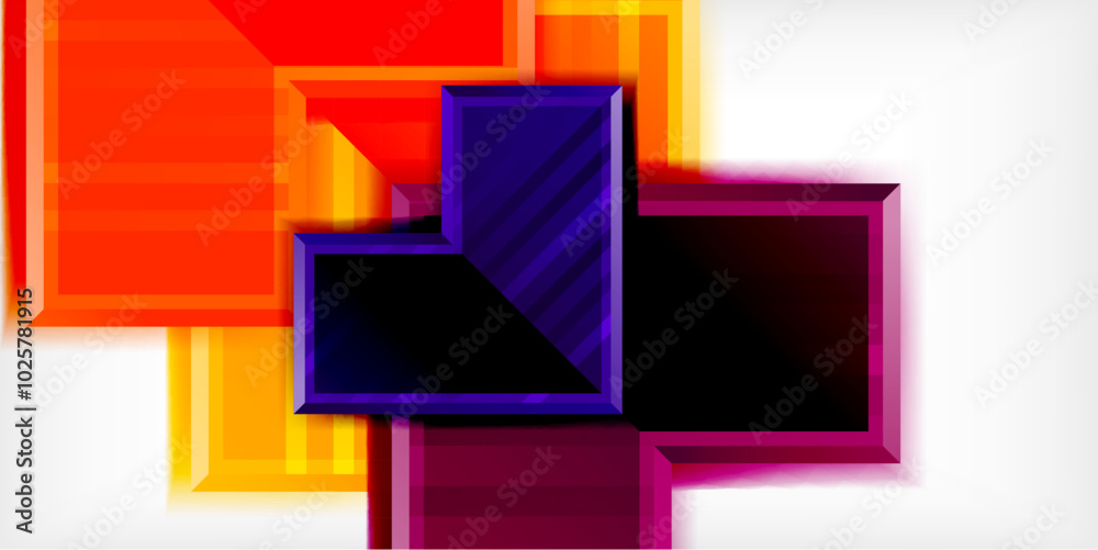 Poster Arrow symbols created with 3d effects and line texture geometric abstract background