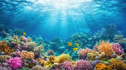 Fototapeta premium Underwater Coral Reef with Vibrant Marine Life
