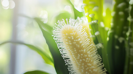 Naklejka premium Close-up of an elegant plant showcasing unique textures and vibrant colors, perfect for nature enthusiasts and interior decor.