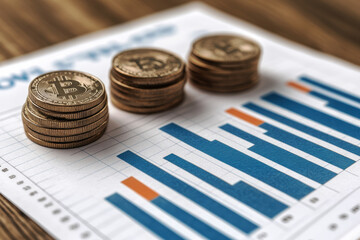 Coin Stack Financial profitability and cost optimization. AI generative.