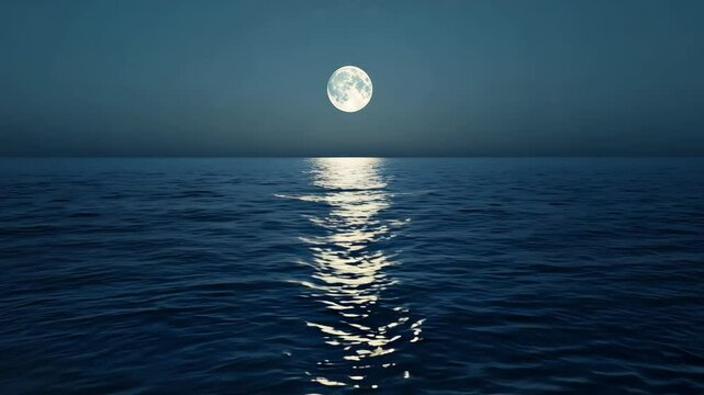 Calm sea in moonlight