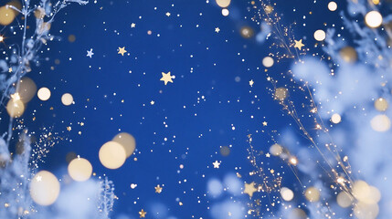 Obraz premium Brighten Your Evenings with Sparkling Star Lights Against a Beautiful Blue Sky