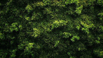Vibrant Green Moss and Leafy Plant Background for Nature Textures