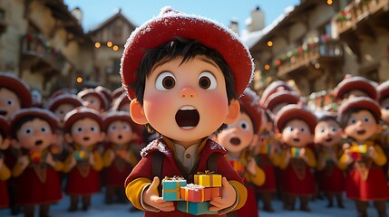 Joyful Moment of Diverse Children Celebrating Together