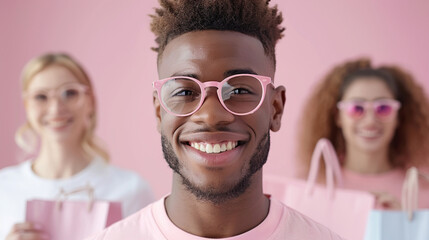 Obraz premium Young African American smiling 