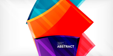 Round 3d shapes, plates background. Creative composition design template