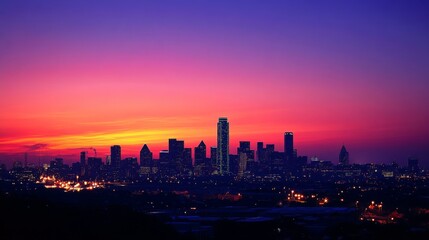 Fototapeta premium City Skyline at Sunset