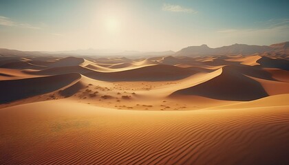 【イラスト風景】広大な砂漠の背景画