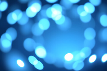 Fototapeta premium Ethereal Blue Bokeh Lights Abstract Background