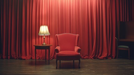 Vintage Red Room Setting