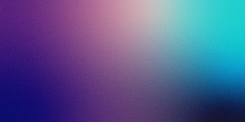 Blue purple grainy gradient vertical glowing abstract light wave on black noise texture background .Neon purple blue and mint green colorful gradient background Best design for your ad, poster, bann.