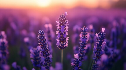 Obraz premium Lavender Fields at Sunset