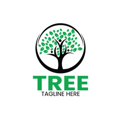 Tree logo design, nature design template