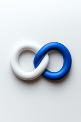 Colorful twist knot, white isolate background