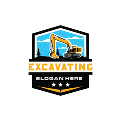 Excavating company emblem logo vector. Best for excavating related industry