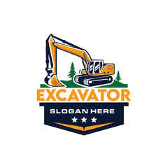 Excavating company emblem logo vector. Best for excavating related industry