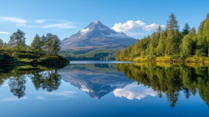 Majestic Mountain Reflection in Tranquil Lake