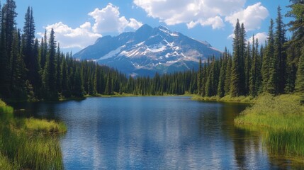 Majestic Mountain Lake in Summer