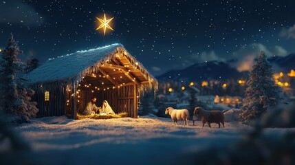 The Nativity Scene at Night