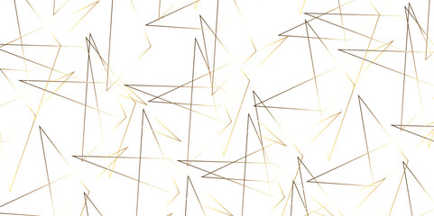 Abstract background with liens and triangles shape on white background. White and golden geometric overlapping rectangle pattern Geometric background soft shadows as patten ..White polygon textured .