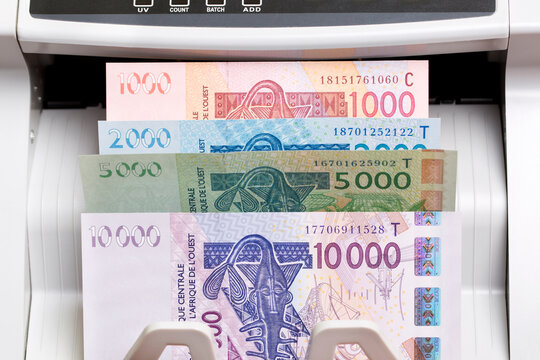 Central African CFA franc in the counting machine