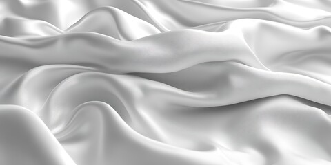 Fototapeta premium Smooth, flowing white fabric texture with soft folds.