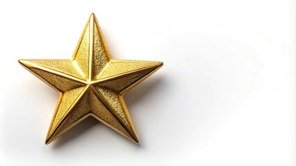 Obraz premium Close-up shot of gold star decoration on a plain white background