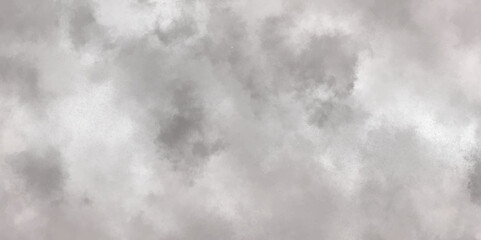 Abstract white and gray isolated cloud cumulus clouds. Gray aquarelle painted realistic fog or mist smoky textured canvas design. White and ash messy wall stucco texture background.	
