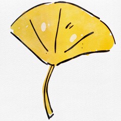 秋を彩る、イチョウのおしゃれな手描きイラスト