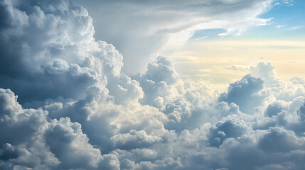 Vast Sky with Thick, Dense Clouds Forming a Dramatic and Serene Scene