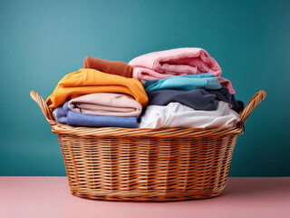laundry basket with a pile of clothes