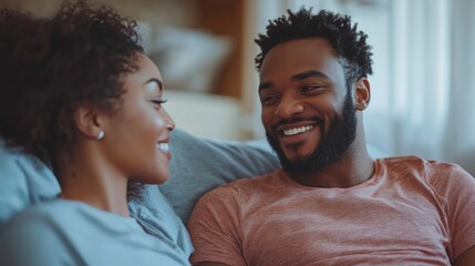 Fototapeta premium Happy Couple Relaxing at Home