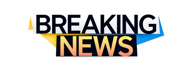 BREAKING NEWS creative banner,minimalistic flat vector illustration,plain background