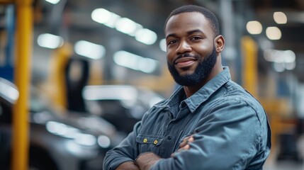 Fototapeta premium Portrait of a Confident Mechanic