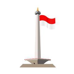 Tugu Monas Monumen Nasional Indoneisa Vector Image And Illustration