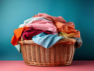 laundry basket with a pile of clothes