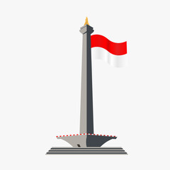 Tugu Monas Monumen Nasional Indoneisa Vector Image And Illustration