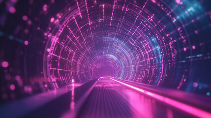 Fototapeta premium abstract tunnel showing the future of digital technology