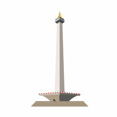 Tugu Monas Monumen Nasional Indoneisa Vector Image And Illustration