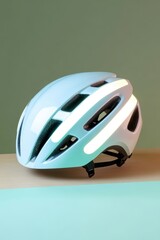 Fototapeta premium a bicycle helmet with a light on it