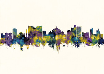 Obraz premium Naples City Skyline. Cityscape Skyscraper Buildings Landscape City Background Modern Art Architecture Downtown Abstract Landmarks Travel Business Building View Corporate