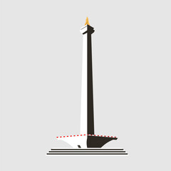 Tugu Monas Monumen Nasional Indoneisa Vector Image And Illustration
