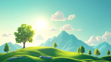 Obraz premium Serene Mountain Landscape