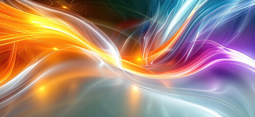Obraz premium Lines, abstract, neon, green and gold colors.